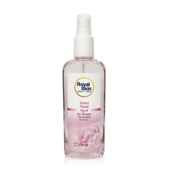 Tónico facial con agua de rosas en envase de 200 ml