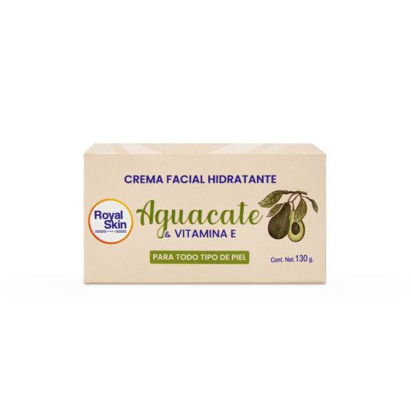 Crema facial hidratante con extracto de aguacate y vitamina E en envase de 130 g.
